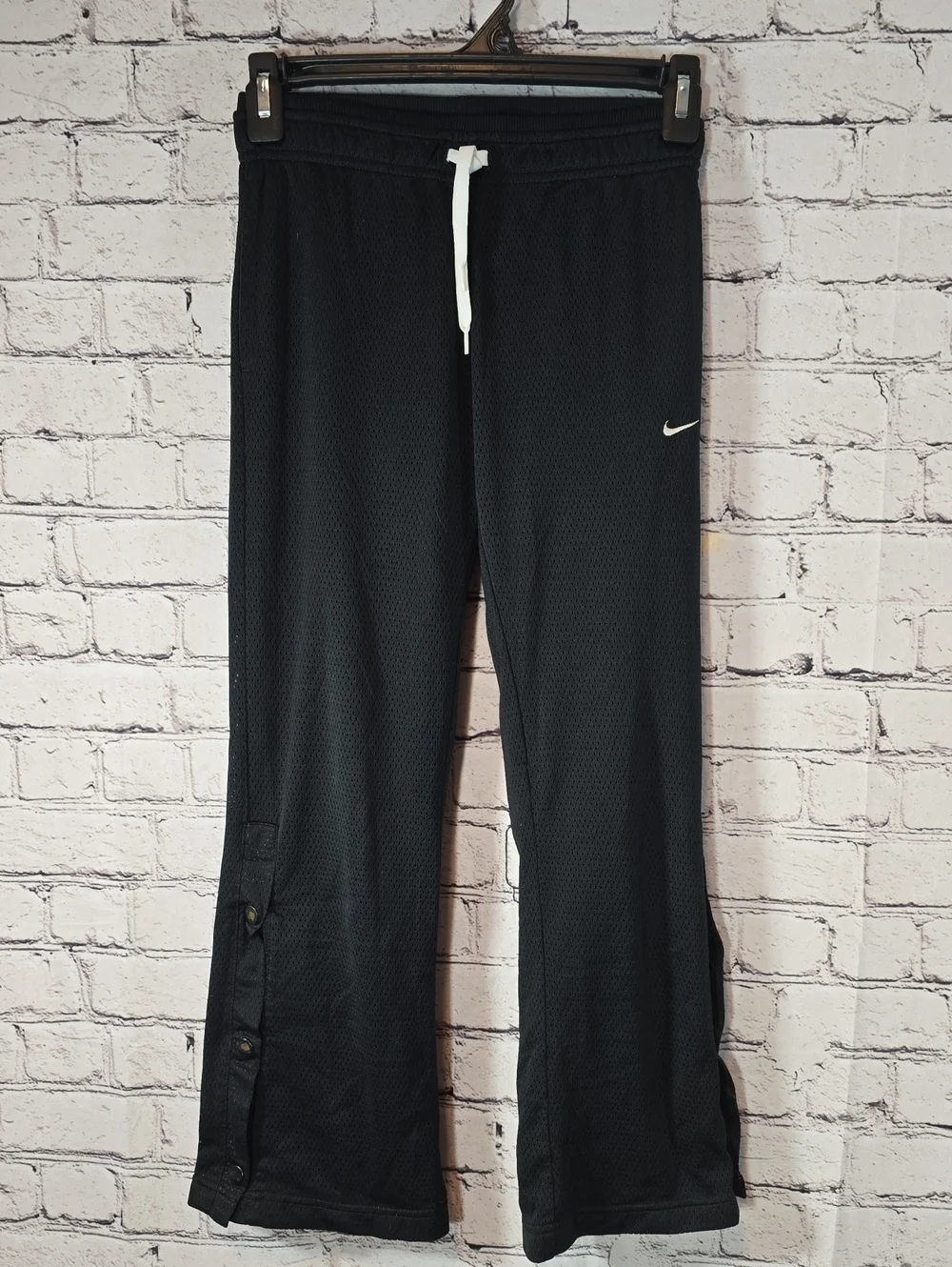 Nike Girls Black Snap-Button Athletic Joggers Size M 10/12
